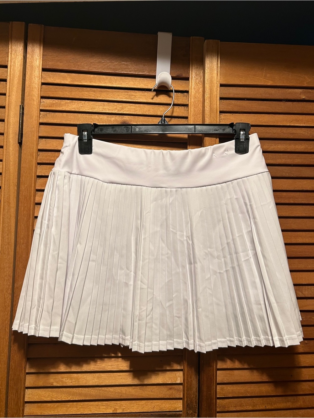 Dictionary White Pleated Tennis/Mini Skirt with Wide Elastic Waistband